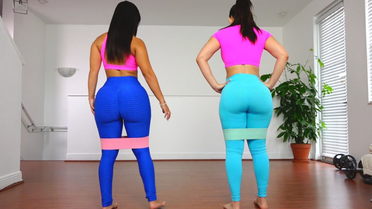 Girls with big ass images Girls Big Butt Workout With Booty Bands Grow The Glutes Workout Youtube