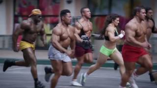 godaddy - danica patrick bodybuilder muscle suit commercial