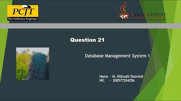Database Task 21| 1st Year | Java Institute