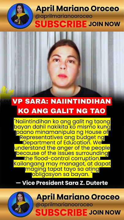 WALANG AATRASAN! 🤯 VP Sara Naiintindihan Ko Ang Galit ng Taumbayan! Direct Message #Shorts