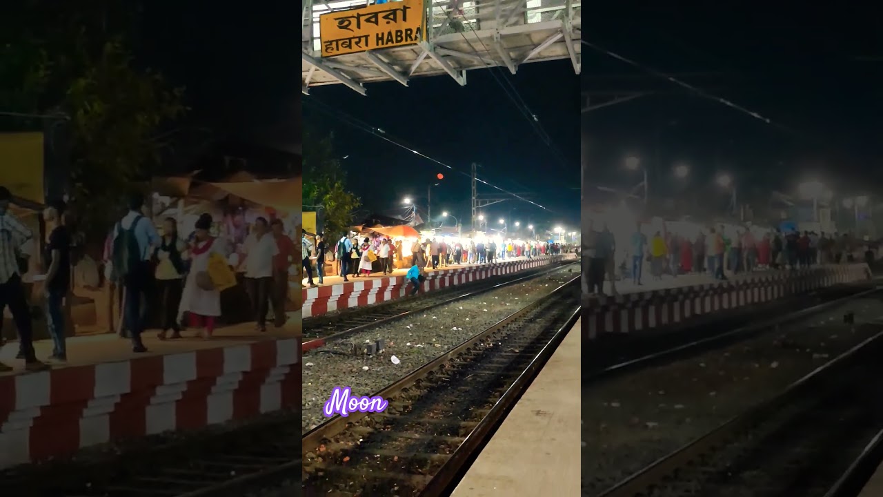 moon showing on the rail station 🚆🚆🚆🚆🚆