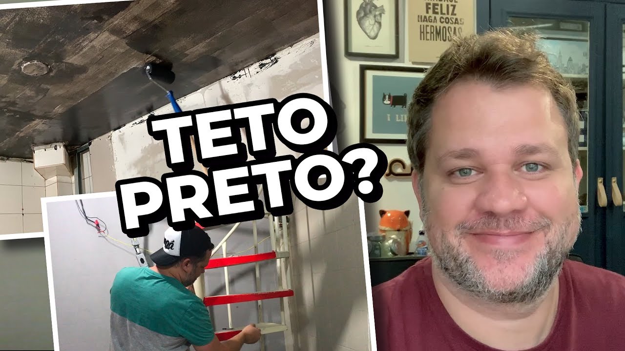 TETO PRETO E PINTURA DE ESCADA DE FERRO- DIÁRIO DA REFORMA DA