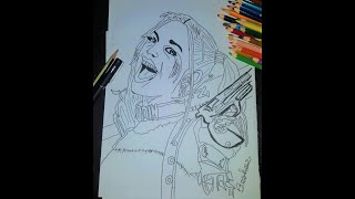 Drawing Margot Robbie Harley Quinn #fastdrawing . #stayhome .
