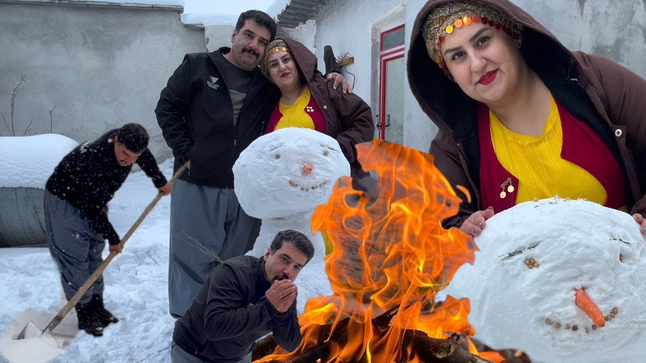 Real Village Life in Iran : How We Live During Heavy Snow