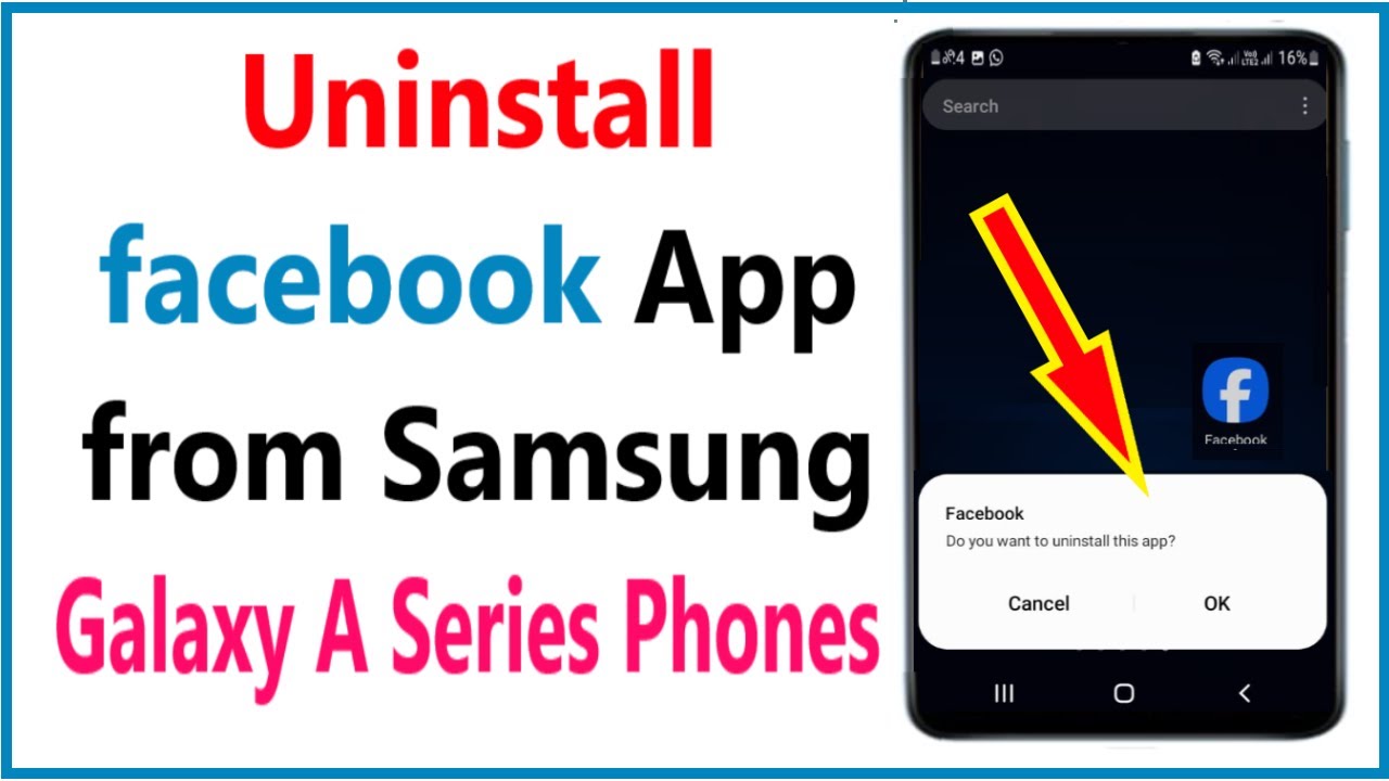 Uninstall facebook app on Samsung A12 | How To Uninstall Facebook App ...