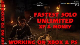 FASTEST SOLO  UNLIMITED XP AN MONEY GLITCH  RED DEAD ONLINE RDR2 ONLINE