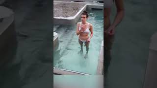 Fit Lady 😍 in super cold water 🥶🥶🥶