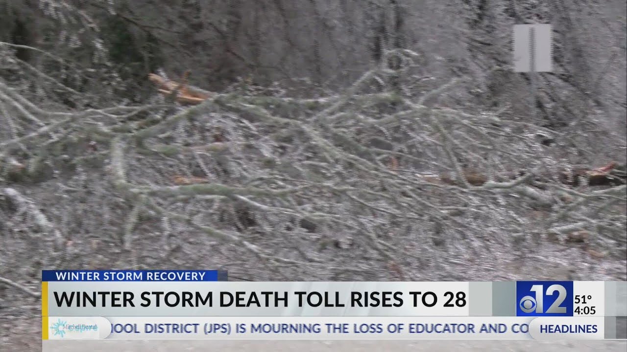 Winter storm death toll in Mississippi rises to 28 - YouTube