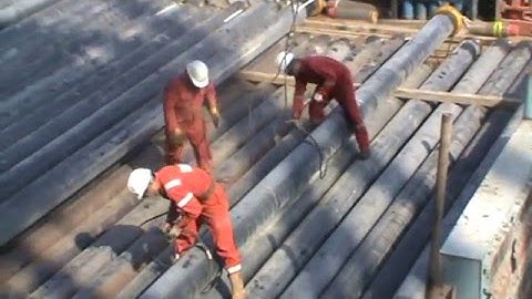 Power Tong Guys Running Casing Tool on the Oil & Gas Drilling Rig  - Part 03