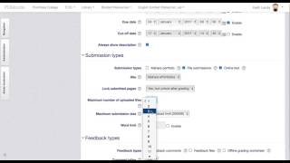 Moodle assignment settings