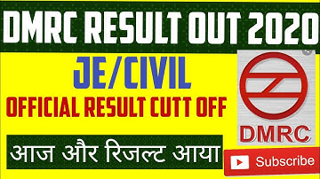 DMRC RESULT OUT 2020 DMRC JE CIVIL RESULT 2020 DMRC JE CIVIL CONTRACT BASE RESULT DMRC RESULT 2020