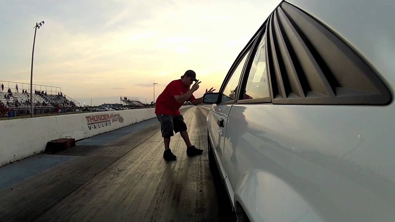 408 Foxbody Mustang drag racing GoPro HD - YouTube
