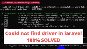 Could Not Find Driver Error In Laravel Solved 100%