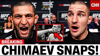 Khamzat Chimaev LOSES IT! SHOCKING PUNCH on Sean Strickland at UFC Presser!