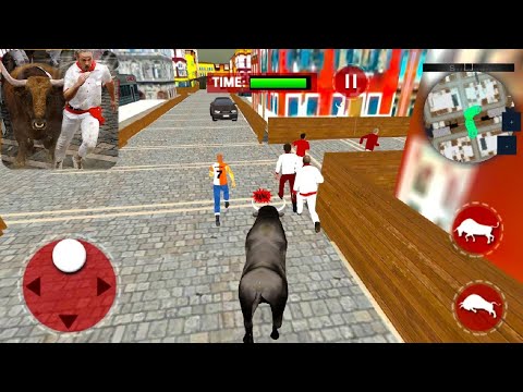 Crazy Angry Bull City Attack: Wild Animal Simulator 2016 - Gameplay (iOS)