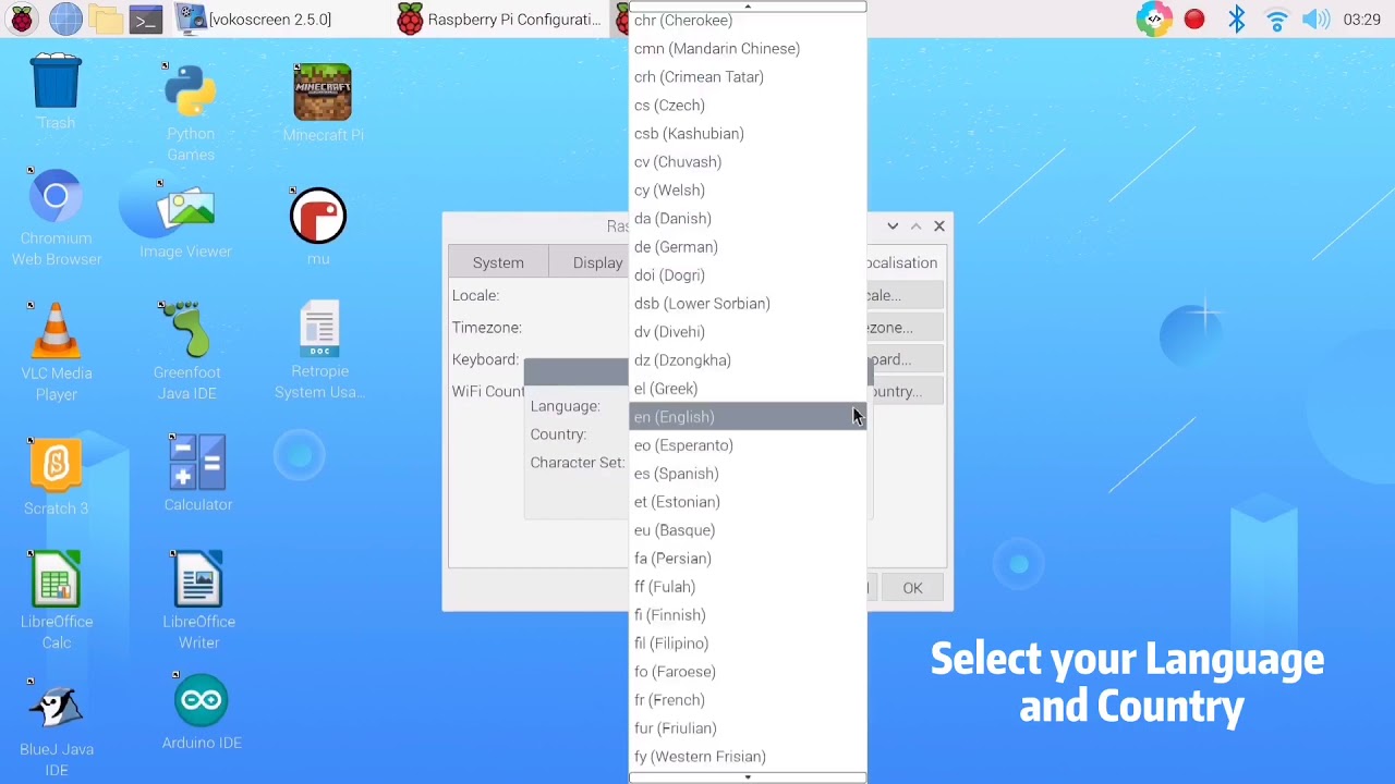 How to switch the language for new crowpi2 fans
