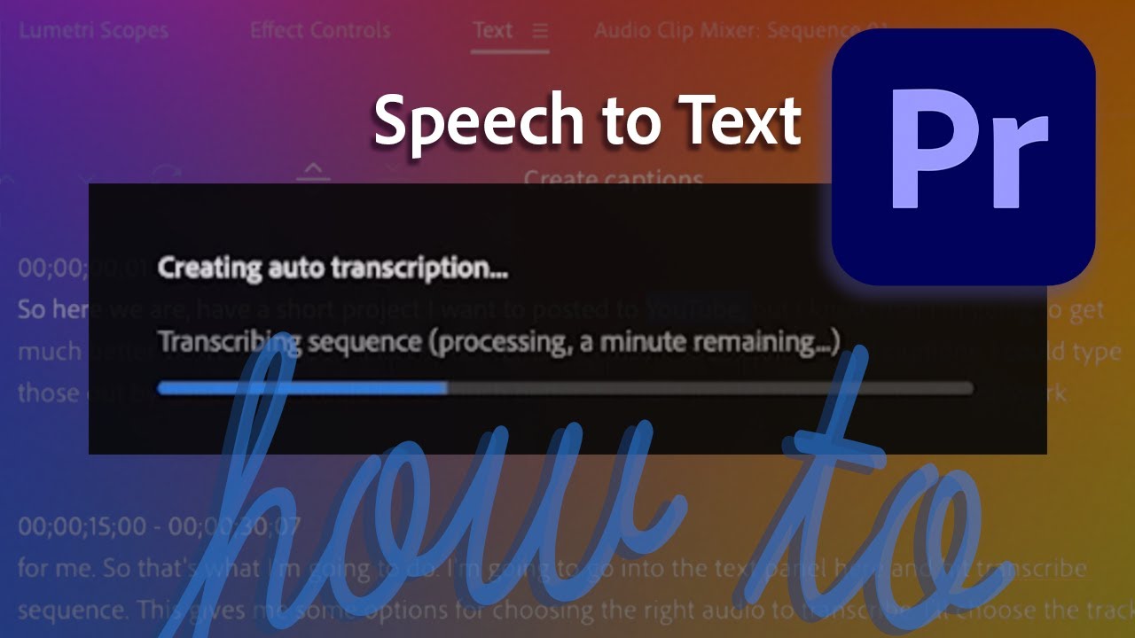 speech to text premiere