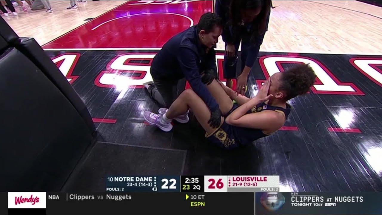 Olivia Miles INJURES KNEE In #10 Notre Dame's Win vs Louisville | Fighting Irish Clinch ACC Title