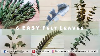 6 EASY FELT LEAVES - #DIY Felt Leaves Making - S Nuraeni