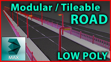 3dsmax Road modeling | Modular / Tileable technique | uvw unwrap | texture + ao bake |