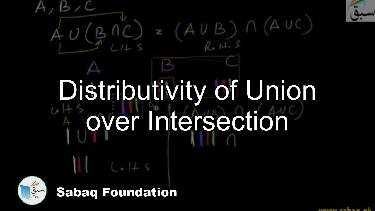 Distributivity of Union over Intersection, Math Lecture | Sabaq.pk ...