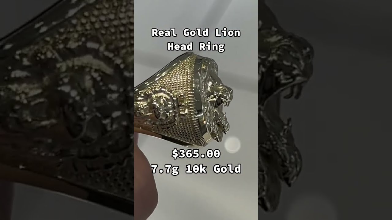 Real Gold Lion Head Ring by Ijaz Jewelers