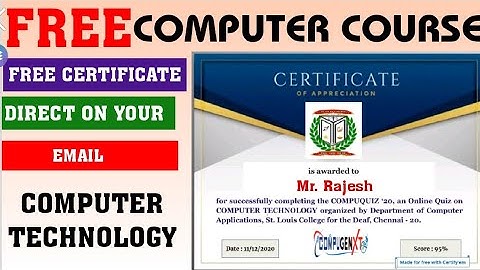 COMPUTER CERTIFICATE QUIZ l CERTIFICATE l QUIZ l FREE l ONLINE l QUIZ CERTIFICATE l #freecertificate