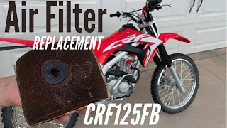AIR FILTER REPLACEMENT  2021 Honda CRF125FB (Vid #16)