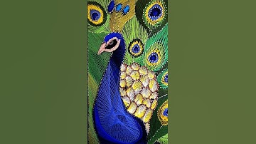 Peacock String Art | Thread Art #shorts