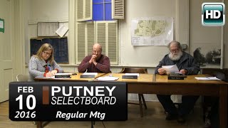 Putney Selectboard Mtg 2/10/16