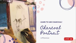 How to Draw a Realistic Charcoal Portrait | LIVE Full Tutorial for Beginners