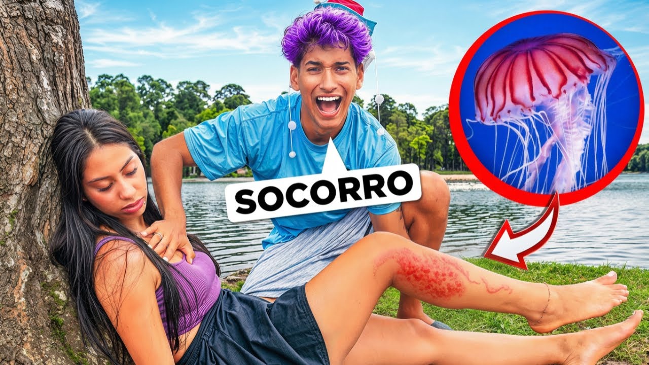 LARI FOI QUEIMADA POR ÁGUA VIVA O PIOR ACONTECEU!