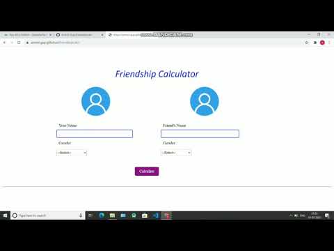 Friendship calculator in JavaScript.