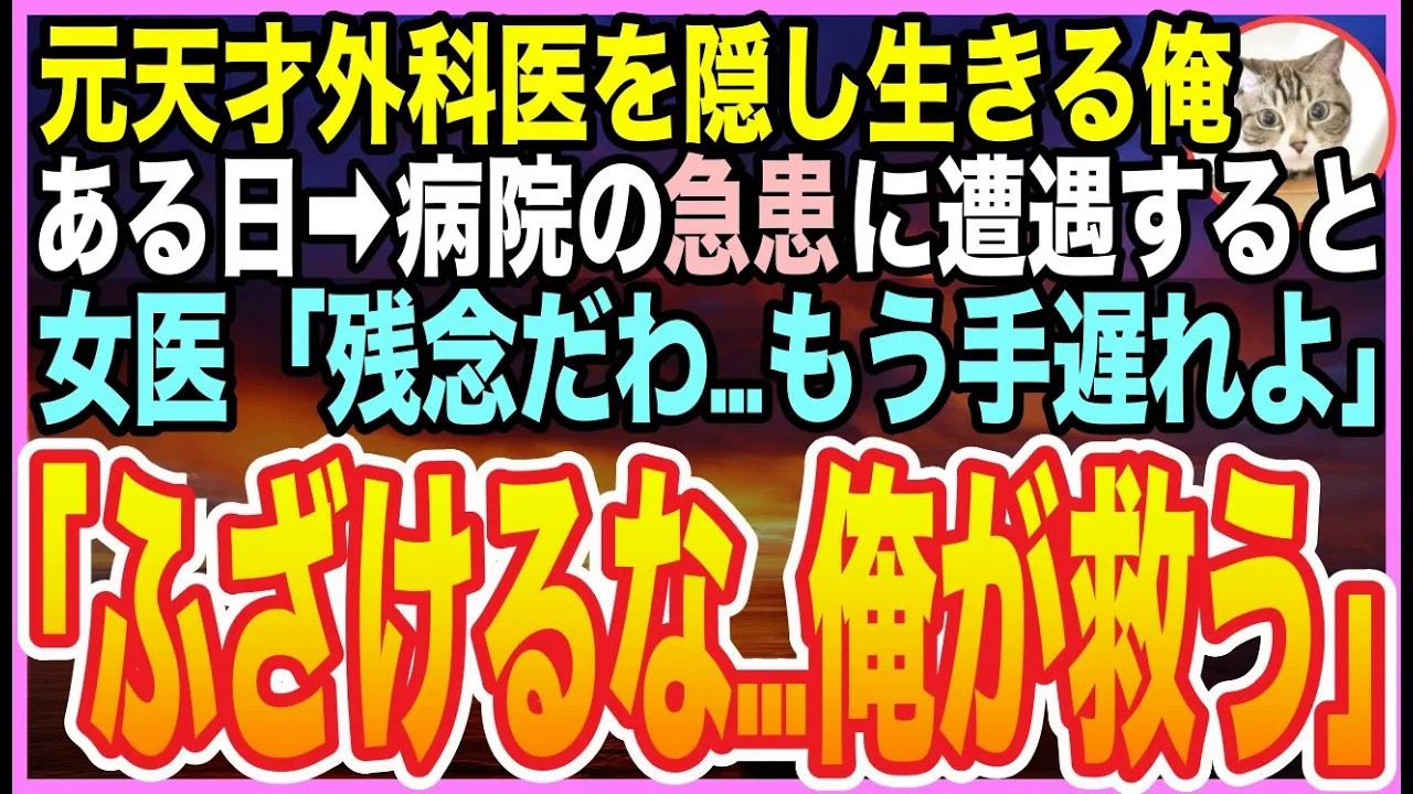 【感動する話】IQ160超え“ゴッドハンド”と呼ばれた天才脳外科医だが…過去を隠しを病院の清掃員として生きる俺。ある日➡︎重症妊婦が搬送、美人女医「誰かオペを…」➡︎能力を解放する俺【いい話】【朗読】