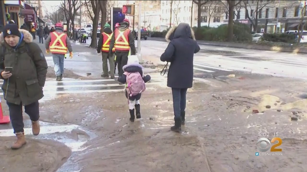 Water Main Break Snarls Upper West Side Intersection - YouTube