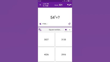Math Tricks - Training mode - square numbers between 50 and 59 - level 034 (Number Keyboard)