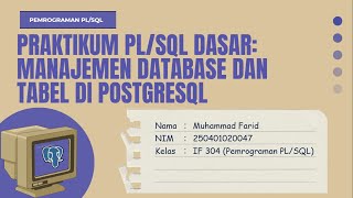 UTS PLSQL (Manajemen Database dan Tabel di PostgreSQL)