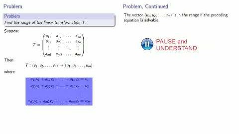 Range of a Linear Transformation