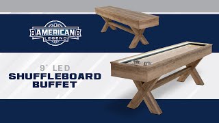 AMERICAN LEGEND LED Shuffleboard Table w/ Buffet Top