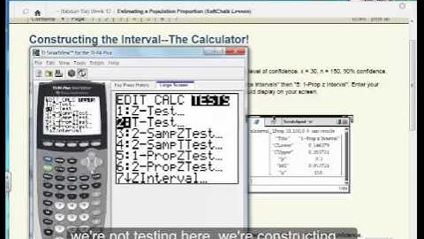 one proportion z interval from the SoftChalk lesson mp4