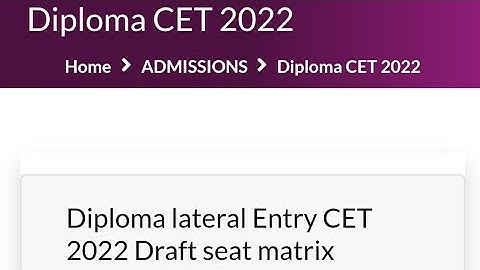 DCET:SEAT MATRIX RELEASED BY KEA