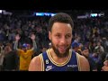 Stephen Curry talks after Golden State Warriors beat Boston Celtics 123-107