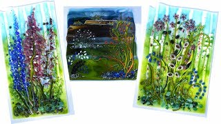 Fused Glass Floral Panel