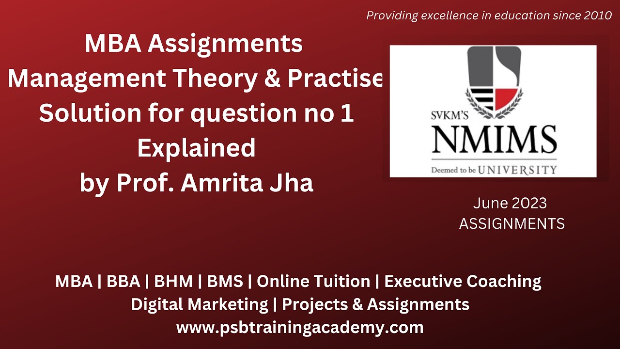 NMIMS Management Theory and Practice Assignment June 2023 | How to ...