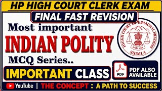 Final Fast Revision of Indian Polity for High Court Clerk Exam 2026 || Most Important MCQs 