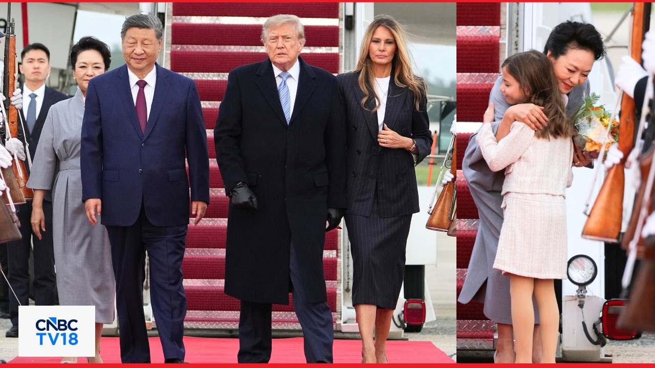 WATCH: Xi Jinping Arrives in Washington, With Rare Planeside Grand Welcome From Trump | N18G