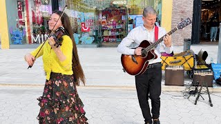 And I Love Her🩷— Beatles | Beautiful Street Performance by Avelina & Arthur