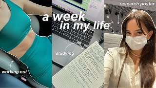 student week in my life 🌿 | my first research poster, preparing for graduation, + studying | pre-med