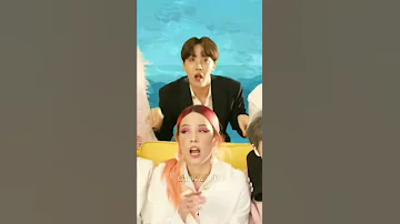 Taehyung in Boy with luv is funny too 😂😂 #shorts #bts #taehyung