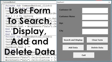 Excel VBA UserForm Search, Display, Add and Delete Data - Advanced UserForm Example
